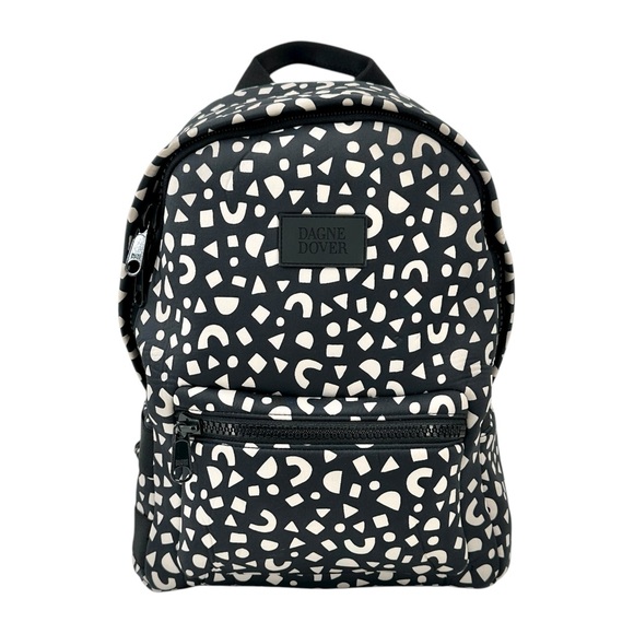 Dagne Dover Handbags - Dagne Dover Block Party Black & White Printed Neoprene Medium Sized Backpack Bag